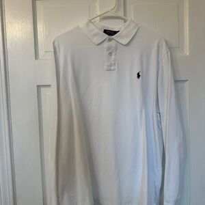 Ralph Lauren White Polo Shirt for Men (Extra Large, Custom Slim Fit)